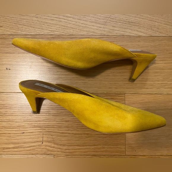 & Other Stories Heeled Leather Beige Mules Size 38 - Picture 2 of 3